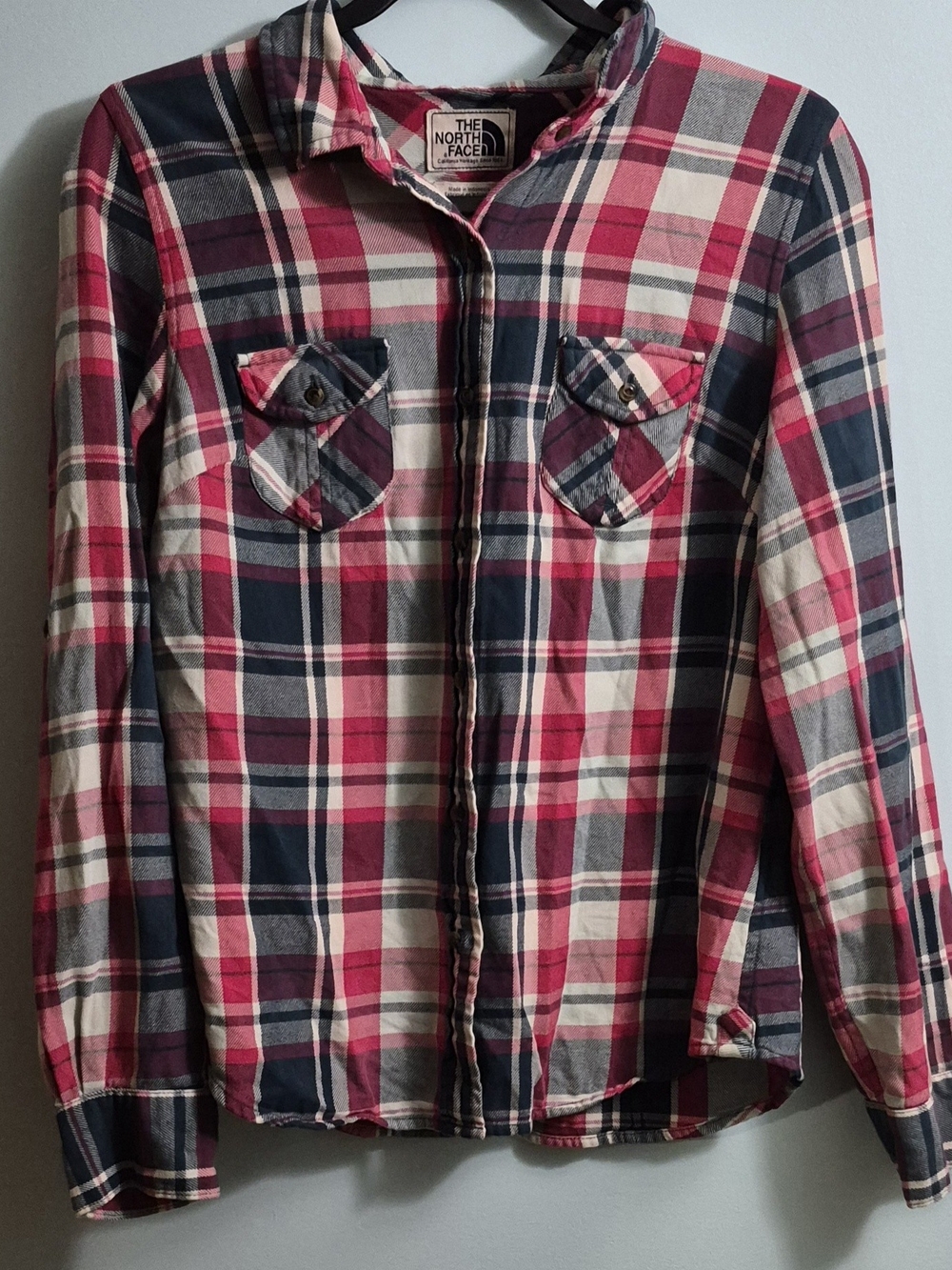 The North Face Women’s Pink Plaid Button-Up Shirt Jacket